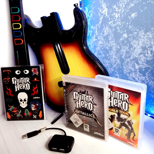 Ps3 guitar hero set - hero, world